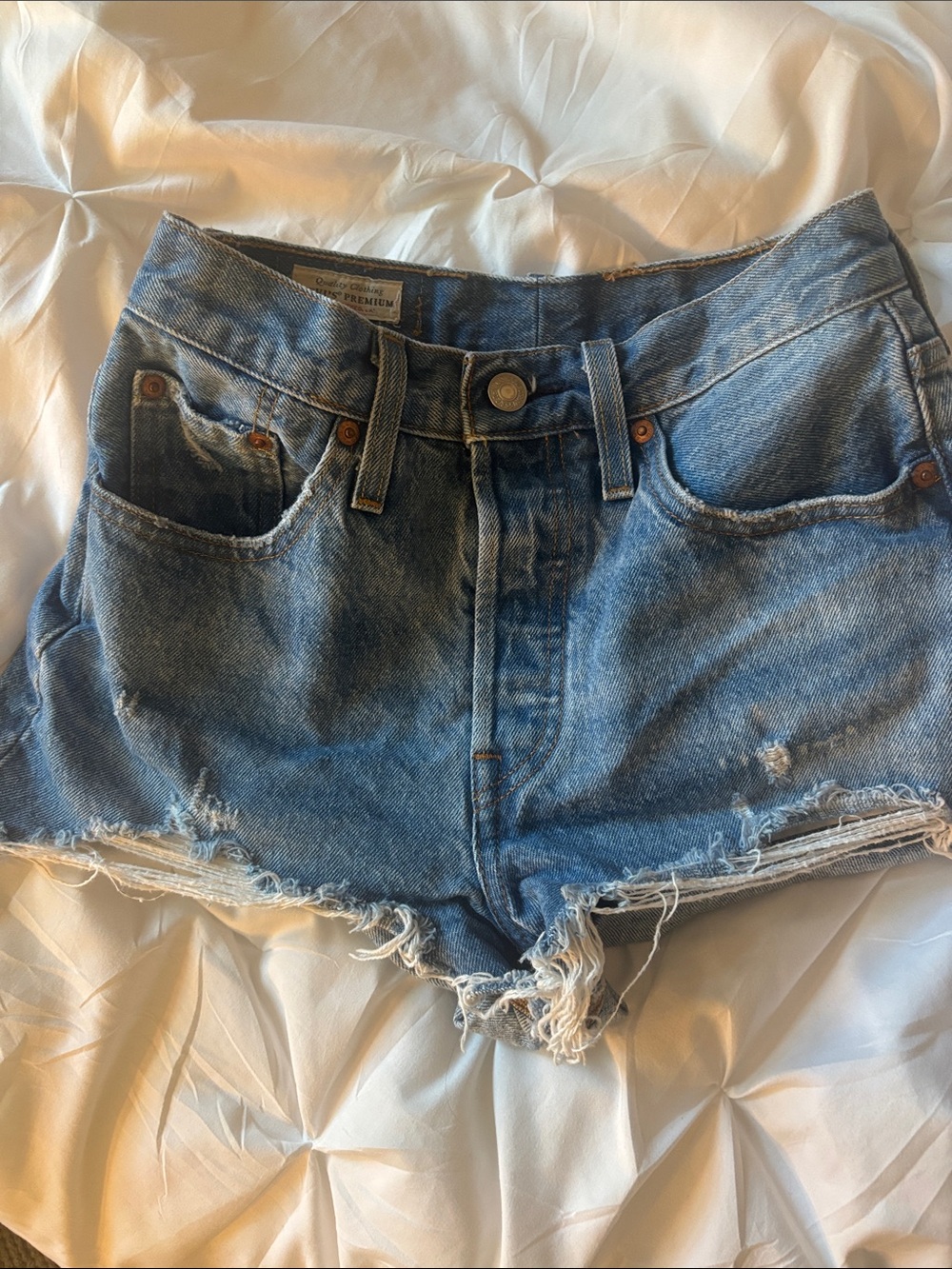 Levi 501 High-Rise Blue Denim Cutoff Shorts
